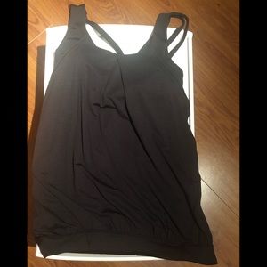 Black Lululemon tank with built in bra